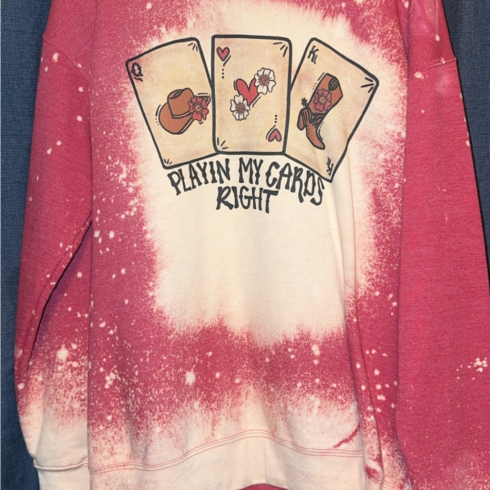 Red and White Graphic Sweatshirt